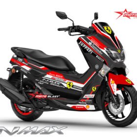 Decal Stiker Yamaha NMAX RED SILVER FERARRI
